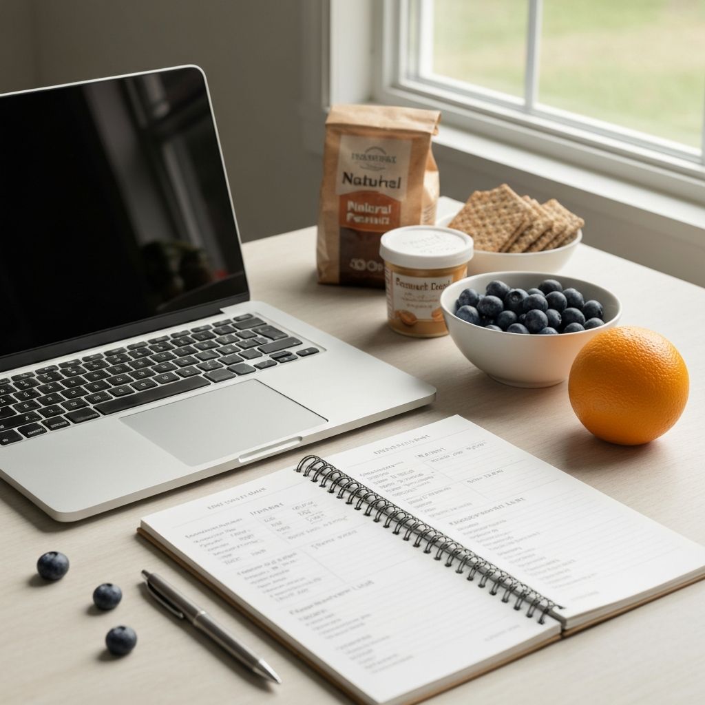 Organized nutrition planning workspace